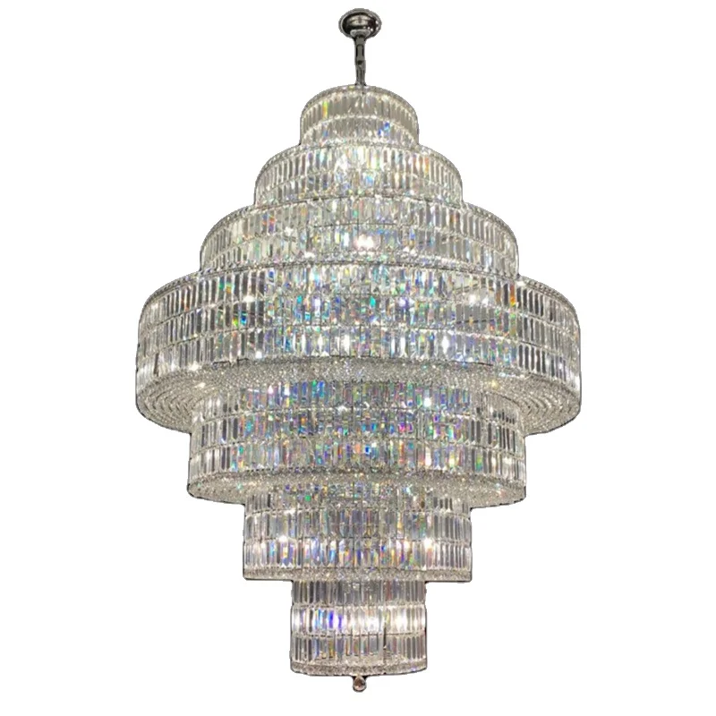 Многоуровневый круглый большой яркий светильник современная большая Хрустальная люстра K9 для гостиной/дуплекса/лестницы/подъезда