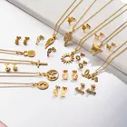 Jewelry Sets Baoyan Trendy Colorful Crystal Heart Jewelry Sets Gold Plated Stainless Steel Jewelry Sets For Women