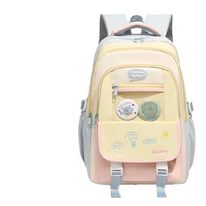 custom logo High Quality Vintage Waterproof Striped Unisex Backpack Junior High School College Students Large Capacity Grade 3-6 Polyester