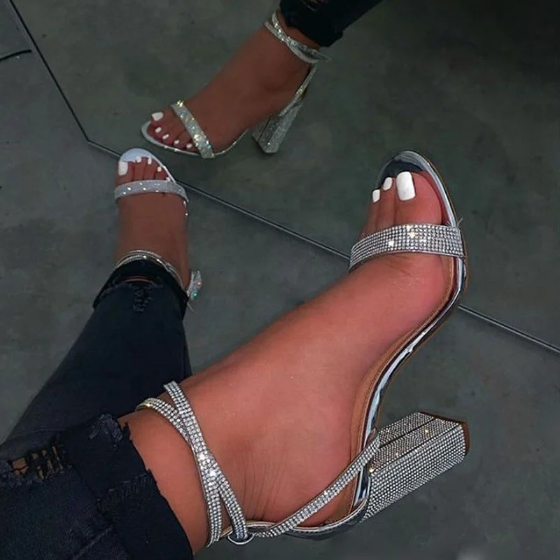 Fashionable European and American Stiletto 12cm High Heels, Summer Pointed  Flannel Diamond-Studded Party Shoes Sandals - China Sandal and High Heels  price | Made-in-China.com