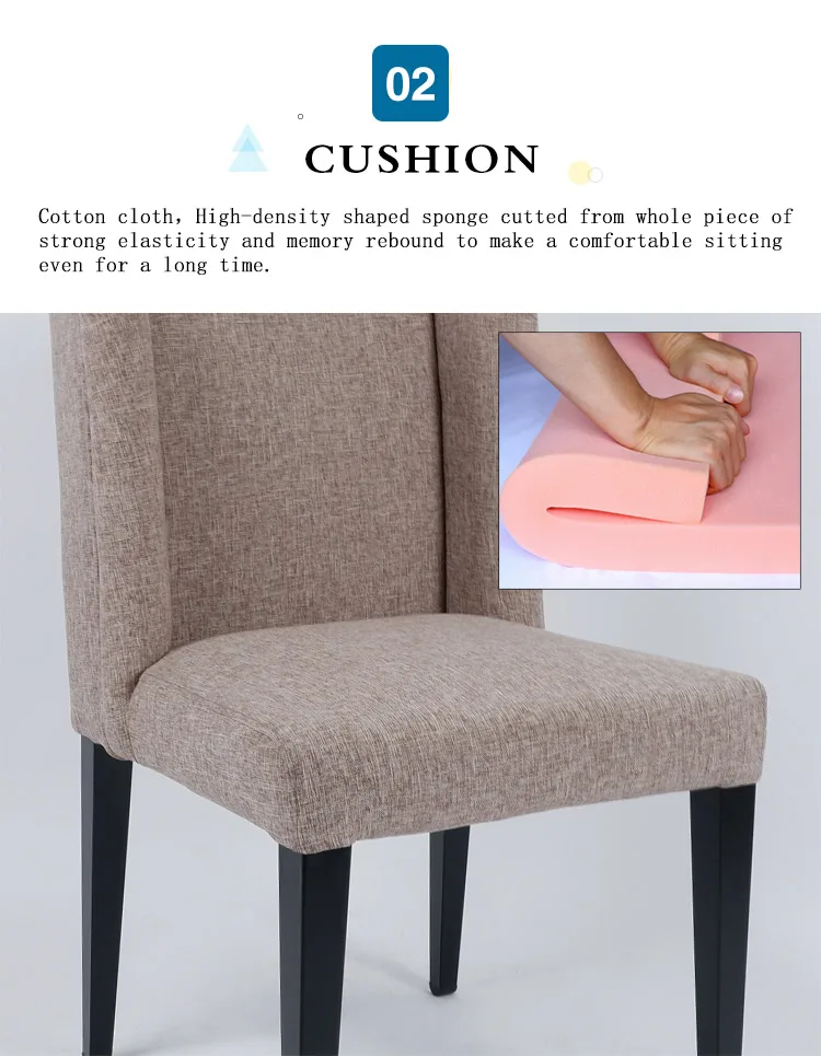 nordic dining chair modern fabric metal leg