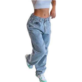 New all season fashion jeans women stretch  blue baggy Women's denim pants Narrow version of the floor pants