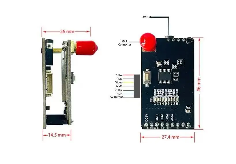 1.2G/1.6W VTX Antenna Connector SMA for Compatible Drone RC Accessories 0