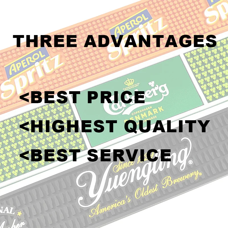 Best Selling Pvc bar Mat  2024 Online Custom Logo Soft Rubber Beer Bar Mat Cocktail  Drip Mat