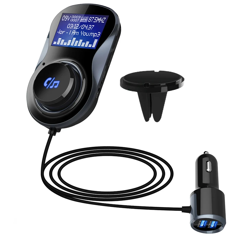 Dual Usb Port Radio Car Kit Bt Mp3 Player Fm Transmitter With 1.4inch Screen Buy Dual Usb Car