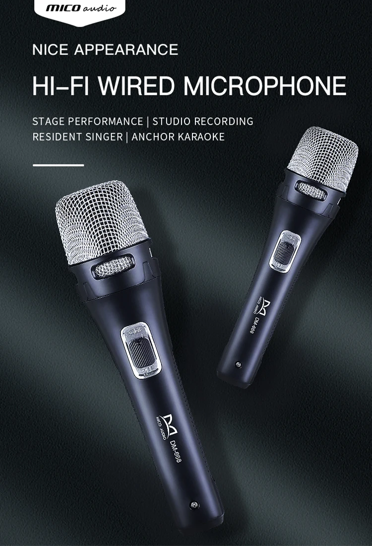 Mico Microphone Professional Vocals Dynamic Wired Handheld Performance