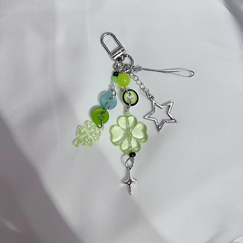 HAQUIL Vintage Cactus Keychain - Stainless Steel Lucky Clover Plant Keyring, Spiritual Gift & Fashion Accessory