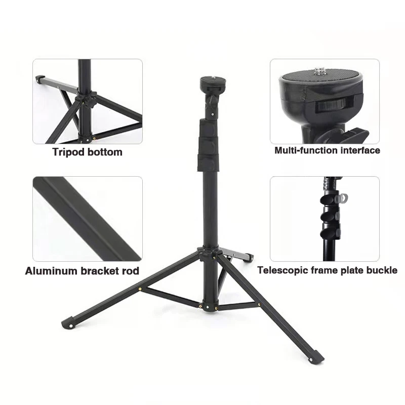 160CM 53in Retractable Aluminum Tripod with Wireless Remote and Phone Clip for TikTok Live,tripod Stand for Phone,video Camera