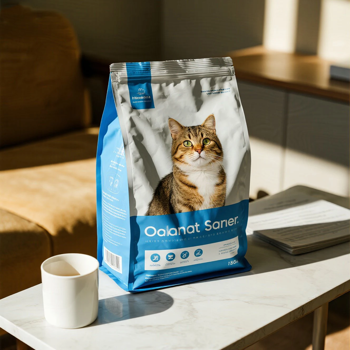 Aluminum Foil Pet Treat Food Storage Packaging Bags 500g 1kg 2kg 5kg Side Gusset Pouch for Cat Dog Food Gravure Printing Surface