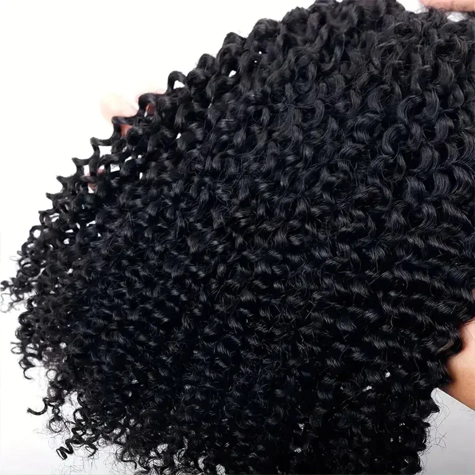 Capelli umani sfusi a onde profonde senza trama, trecce di capelli umani Remy per intrecciare, colore nero naturale, capelli ricci sfusi per intrecciare per donne #1B_voghion.com