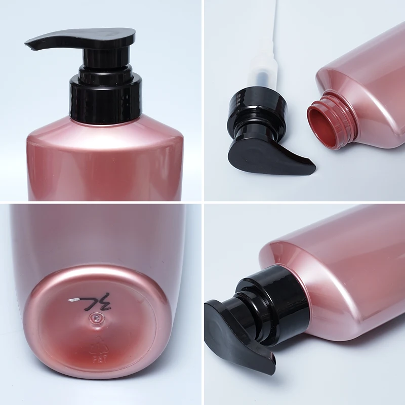 Empty Body Wash Lotion Shower Gel Press Bottle Flat 300ML 400ml 600ml 650ml Pump PET Shampoo Plastic Bottle