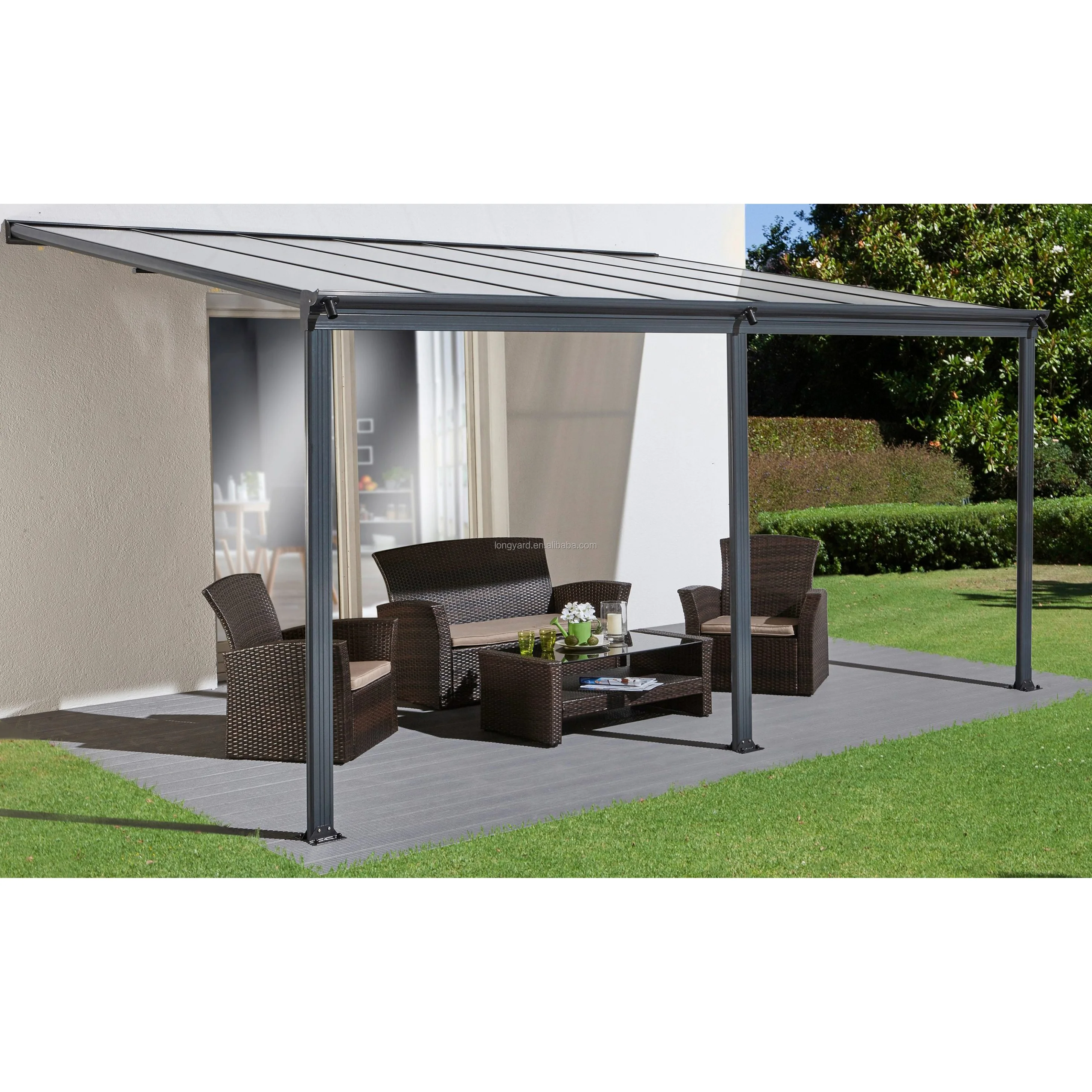 Aluminum Attached Solid Shade Sail Carport