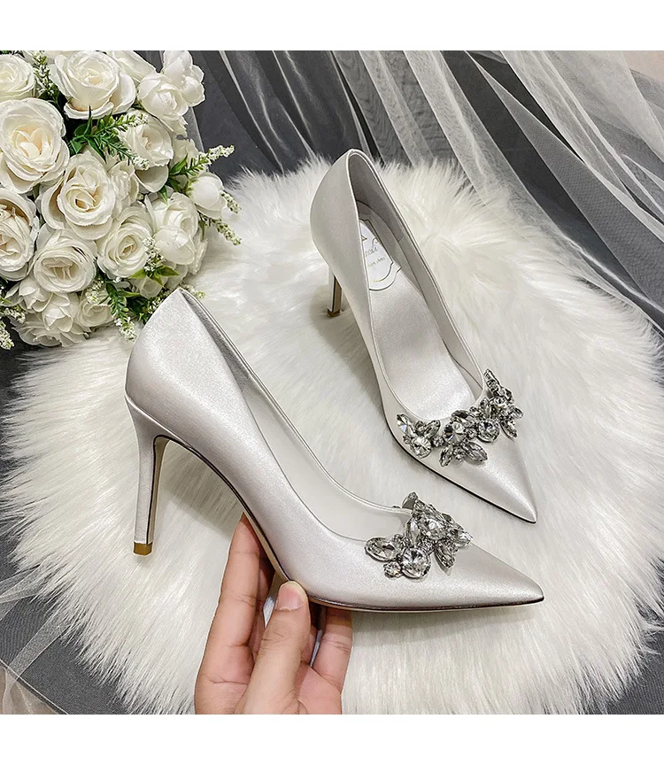 white christmas dresses Champagne Joy Peep-Toe Prom Shoes: Touch Ups 4357– PromGirl main image 1