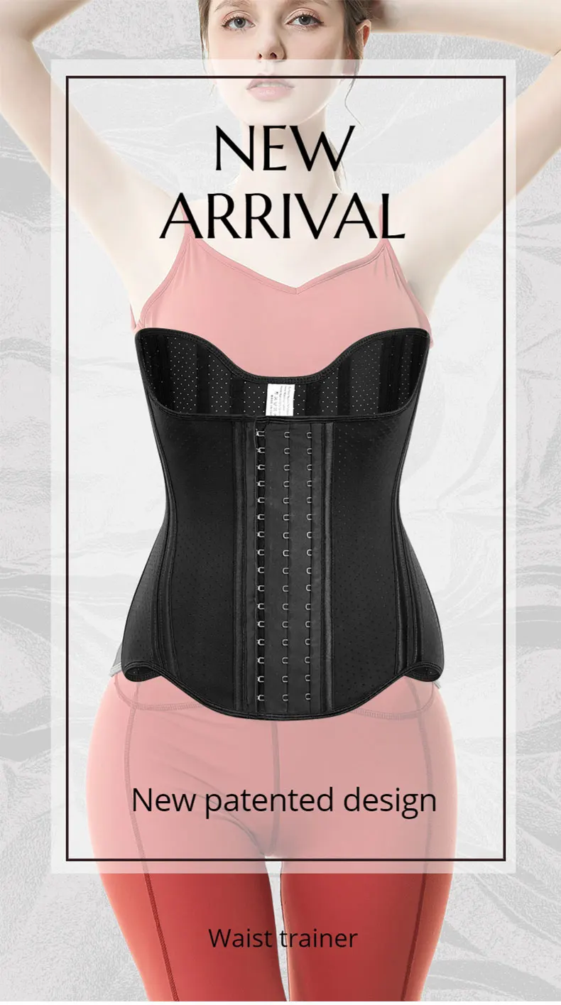 Hot Sale Latex 19 Steel Boned Women Waist Trainer With Threebutton Waist Corset Shape Wear