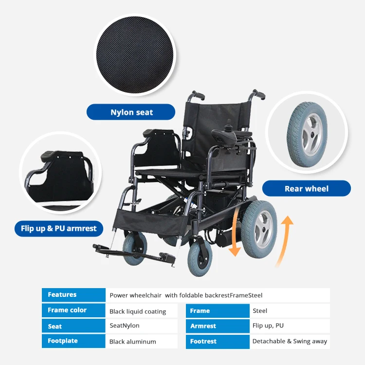 Hot Sale Custom Comfortable Cheap Steel Electric Wheel Chair Portable