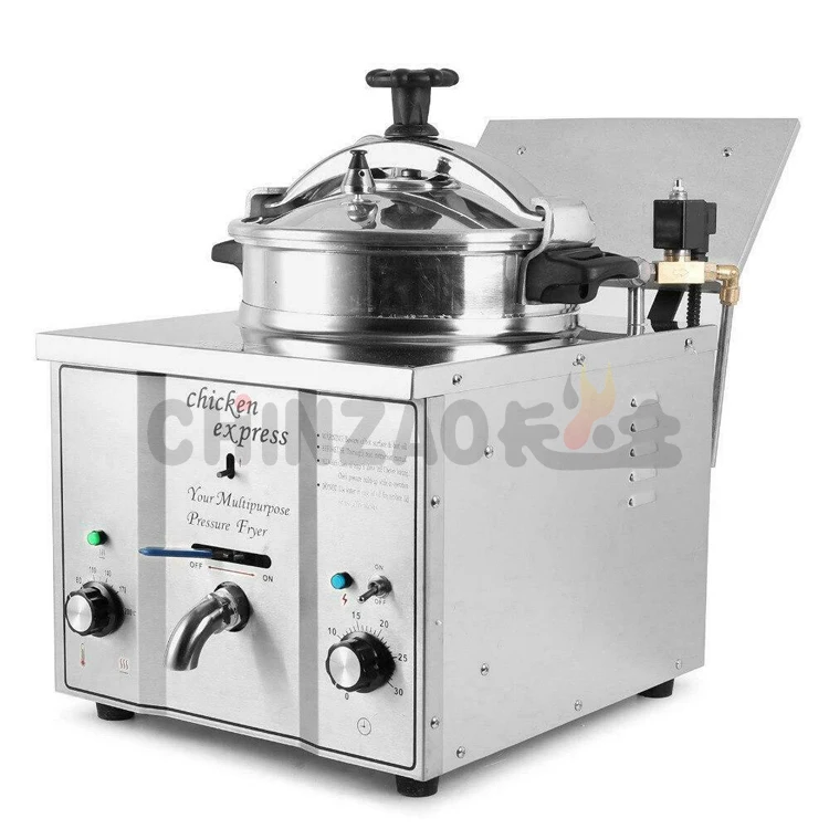 16L Stainless Steel Commercial Electric Pressure Fryer Chicken Deep Fry  Machine