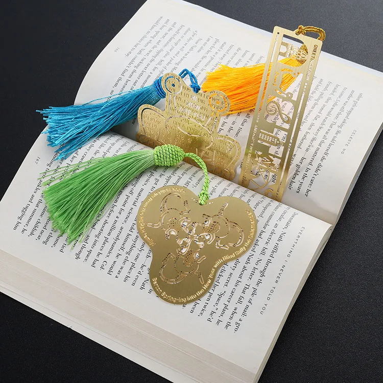 Personalized Bookmarks Bookmark Soft Enamel Color Filled Cute Religious Gold Nickel Plated Printed logo Metal Etched Bookmarks