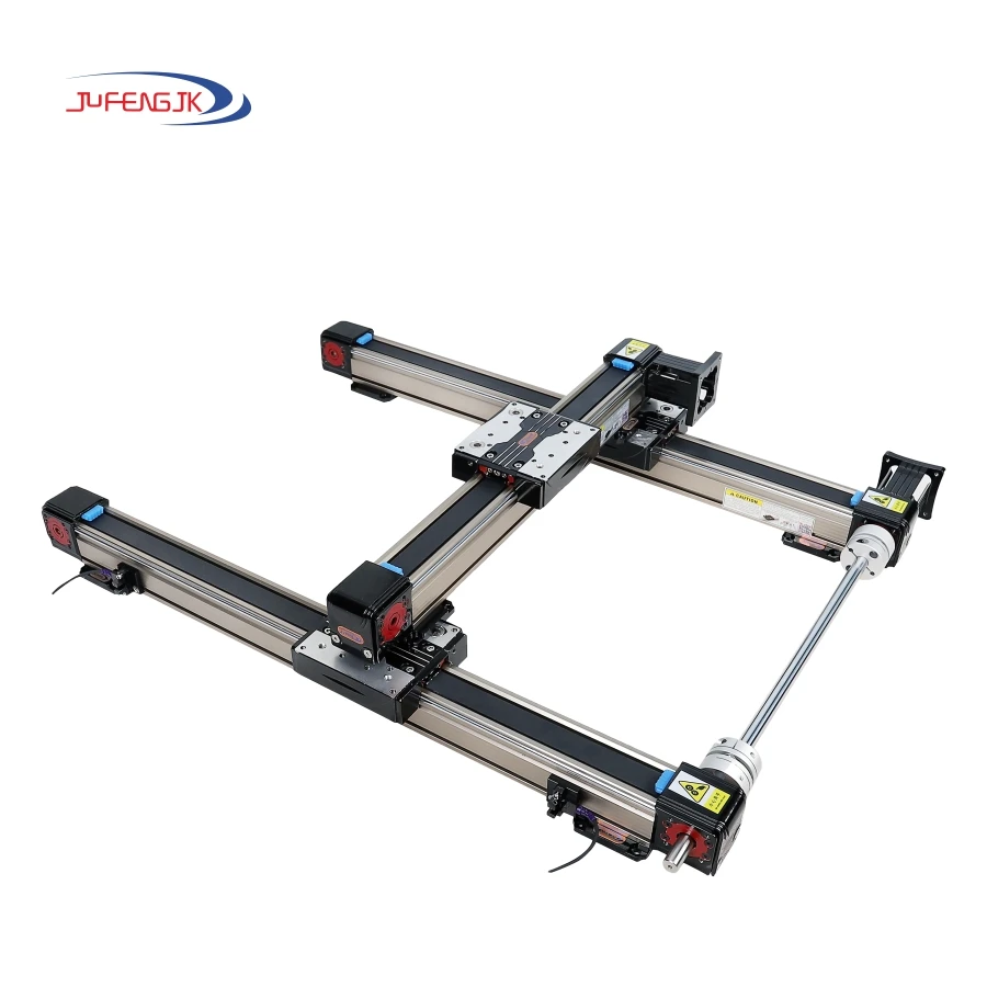 JUFENGJK 4545 High-speed Synchronous Timing Belt Driven Gantry Cartesian Coordinate Robot Linear Module for Cutting Dispensing