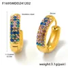 F1695-gold  colorful zircon earrings-medium size