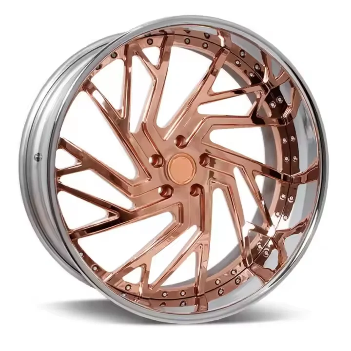 Rcsr 2 Piece 18 19 20 21 22 23 24 26 Inch Chrome Rose Golg Deep Dish Aluminum Wheels Forged Alloy