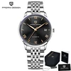 Silver black, steel strap