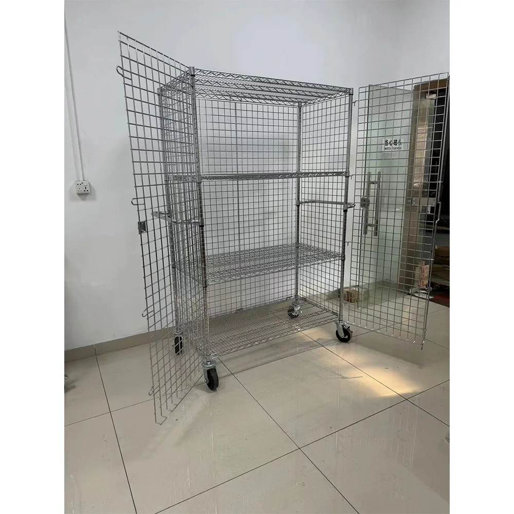 Wholesale Foldable Lockable Wire Mesh Transport Metal Storage Wire Mesh Pallet Cage