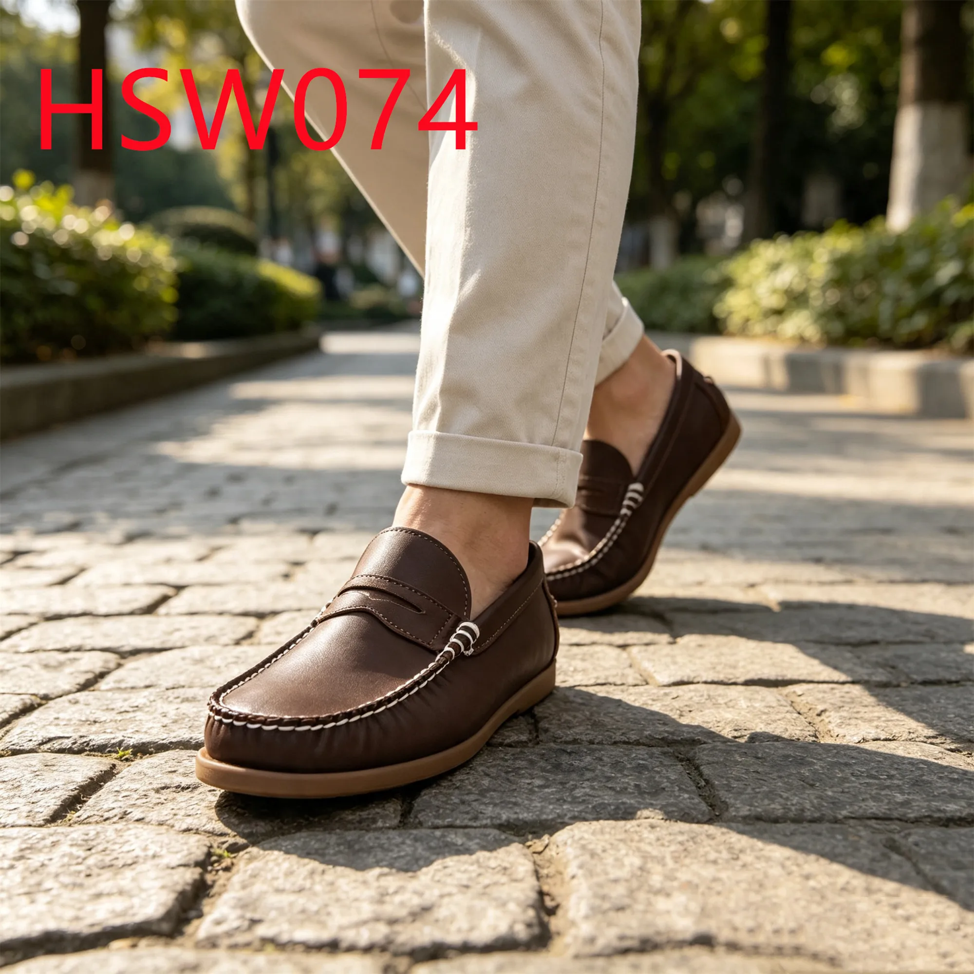 HY,Leisure Travel Mask Style Pull-on Black/brown Hua Singh Boat Shoes 20 Pairs Available Natural Cow Leather Loafer Shoes HSW074