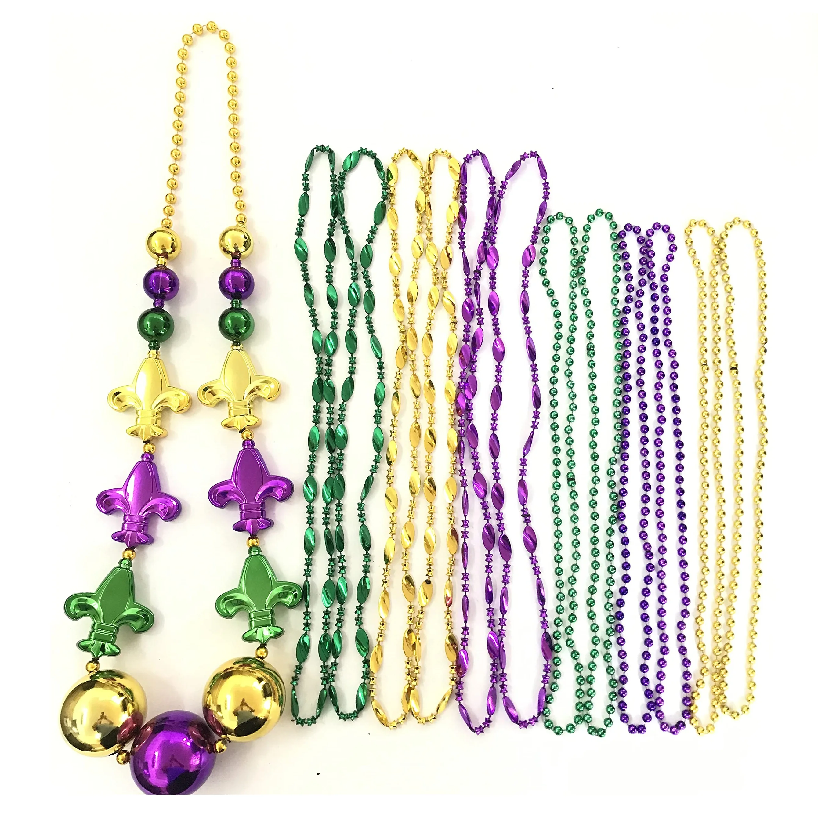 Parade Throws Bulk 144-Pack Mardi Gras Beads Purple, Gold