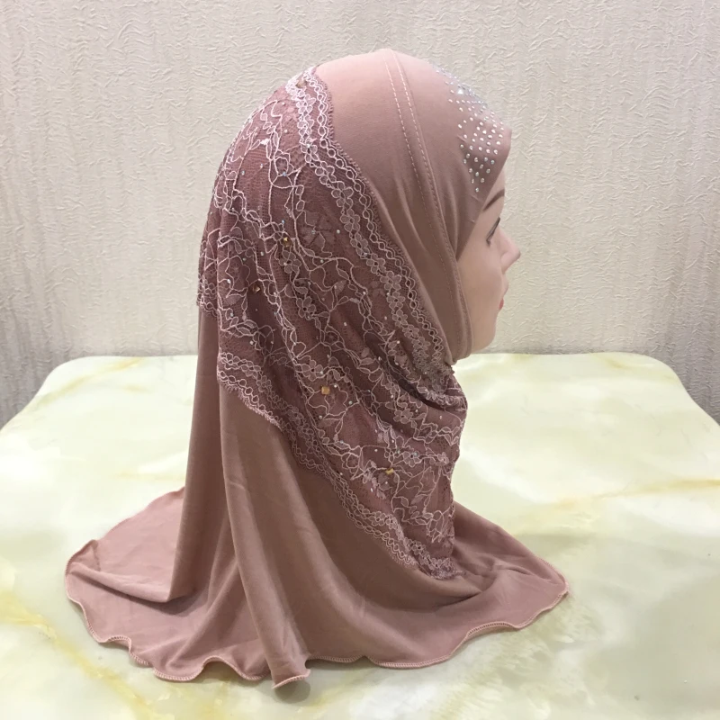 2021 хиджаб мусульманский хиджаб со стразами головной убор высококачественный и модный мусульманский шарф хиджаб для детей