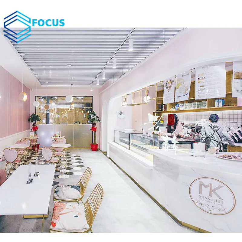 New Design Bubble Tea Counter Milk Tea Shop Counter Ice Cream Shop Decoration