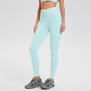 High Waist Double Fold Waist Sport Wear Women Activewear Workout Fitness Running Yoga Leggings