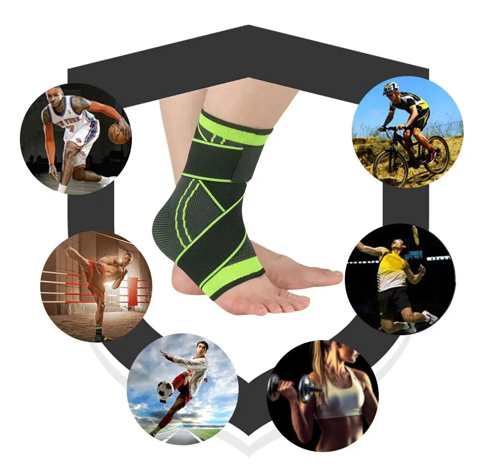 Factory Price Fitness Adjustable Foot Compression Sleeve Sport Safety Nylon Ankle Support for Basketball Ankle Brace
