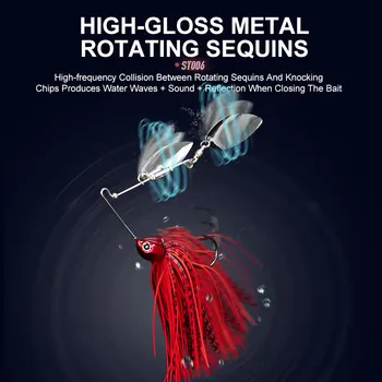 ST006 Fishing Lure UV Effect 5g 7g 10g Crushed Skirt Rubber Jig Skirt Spinner Spoon Buzz Bait Rotating Sequin Accessories – Soft Lure – view 4