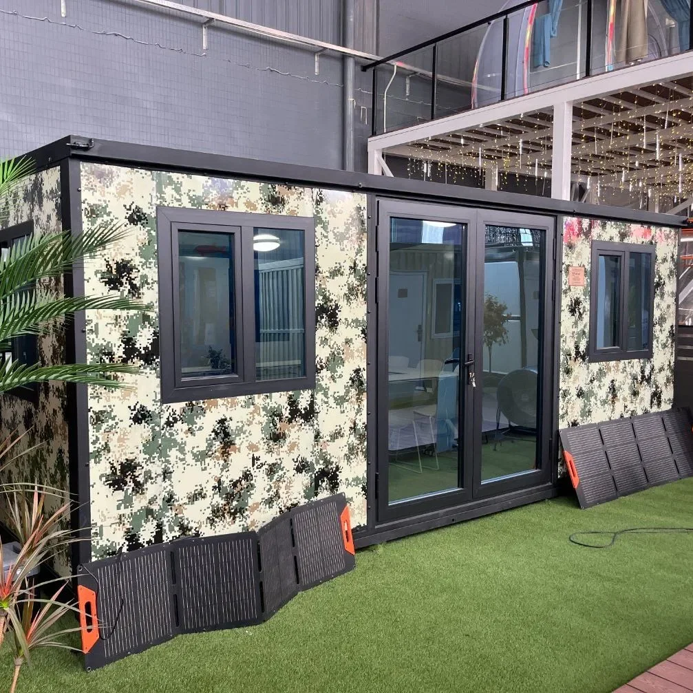 40ft Expandable Container House Prefabricated Residential Folding Double wings with Launches for Urban Living Container House