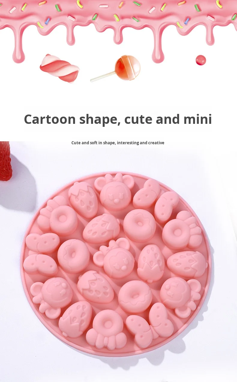 Circular Creative DIY Reusable Non-Stick Soft Candy Mold Silicone Chocolate Ice Grid Drop Glue Mold Biscuit Baking Tool manufacture