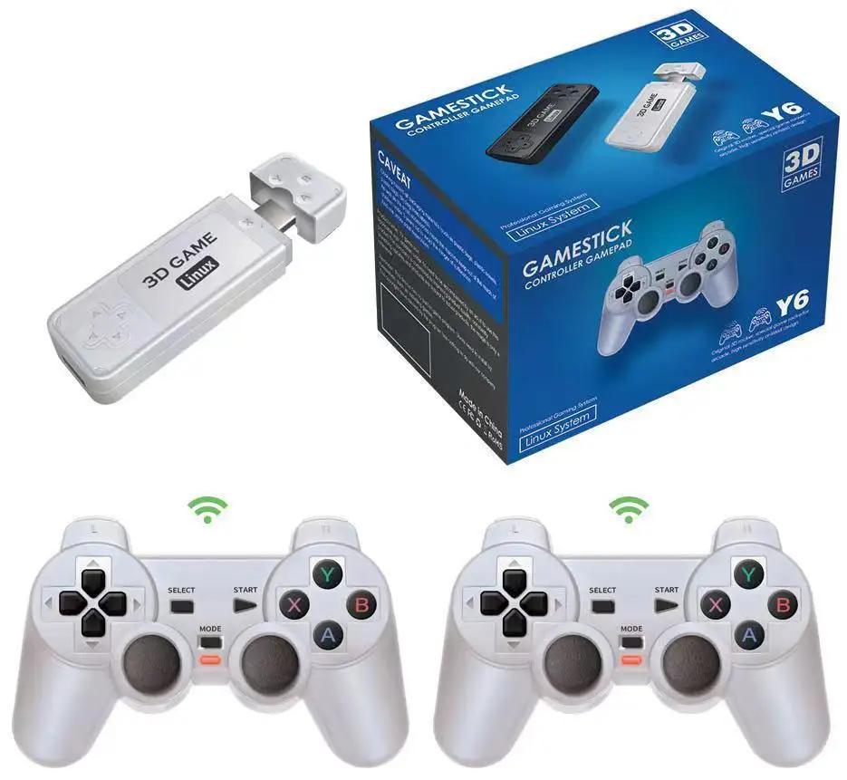 Y6 2.4G Wireless TV Game Stick Dual Handle Retro Family Portable 