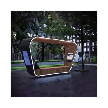 High Quality Outdoor Solar Bus Shelter Display Smart Bus Stop