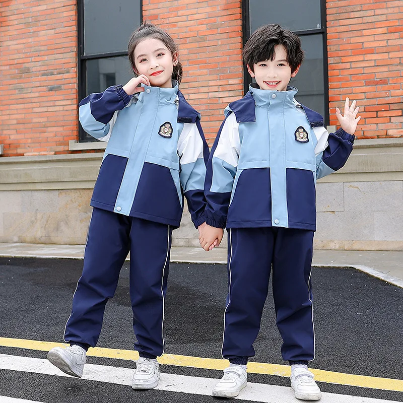 Children's Hardshell Jacket School Uniform Winter Three-piece Student Uniform Thickened Warm 3-18 Years Old Manufacturers