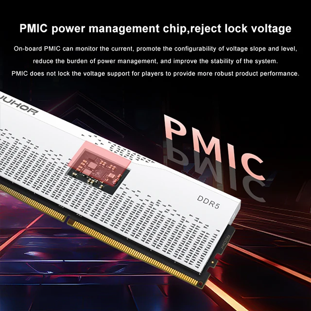 JUHOR DDR5 6400MHz 32GB/16GB*2 High-Speed ECC RAM for Gaming