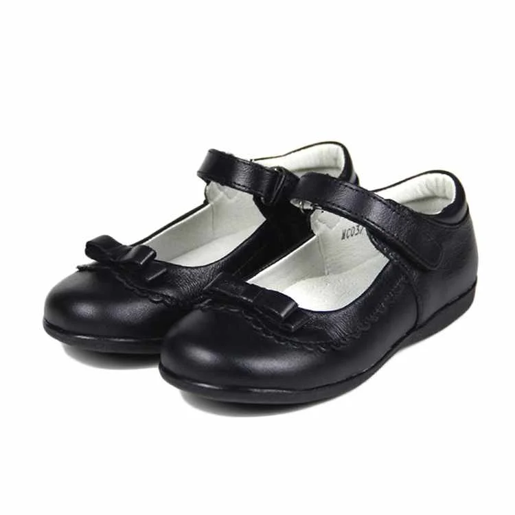 Black leather school shoes for teenage girl Clearance