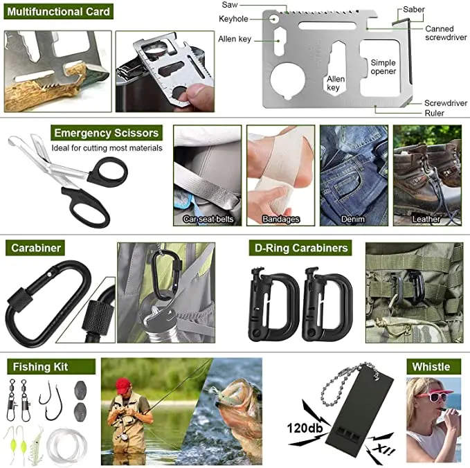 Gifts Ideas 32 in 1 Camping Professional Emergency Survival Gear Tool Earthquake Survival Kit for Dad Men Husband factory