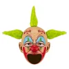 Red and Flesh color Horror Mask with Green Hair