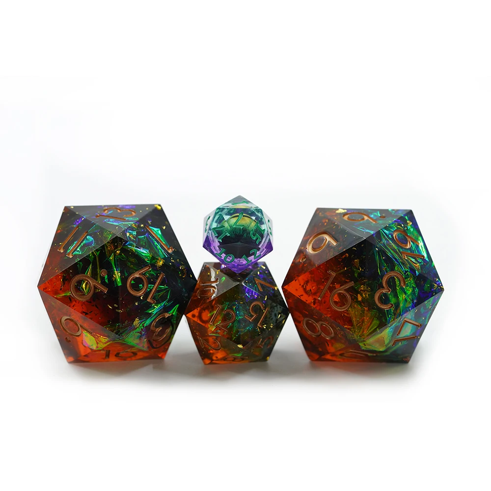 Yushun D20 Xumbo 50mm Gigante Poliedro Grande D20 para xogos de rol fabricado con resina para DND