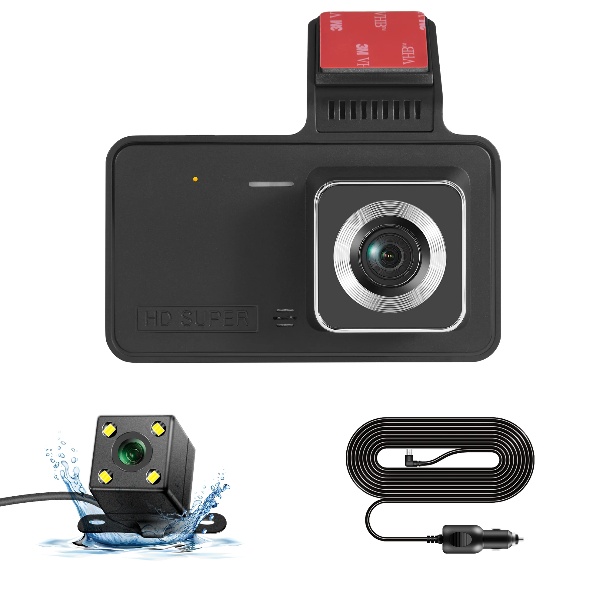 4.0in Dash Cam Car Dvr 24h Hd 1080p Dash Camera Dual Lens Video