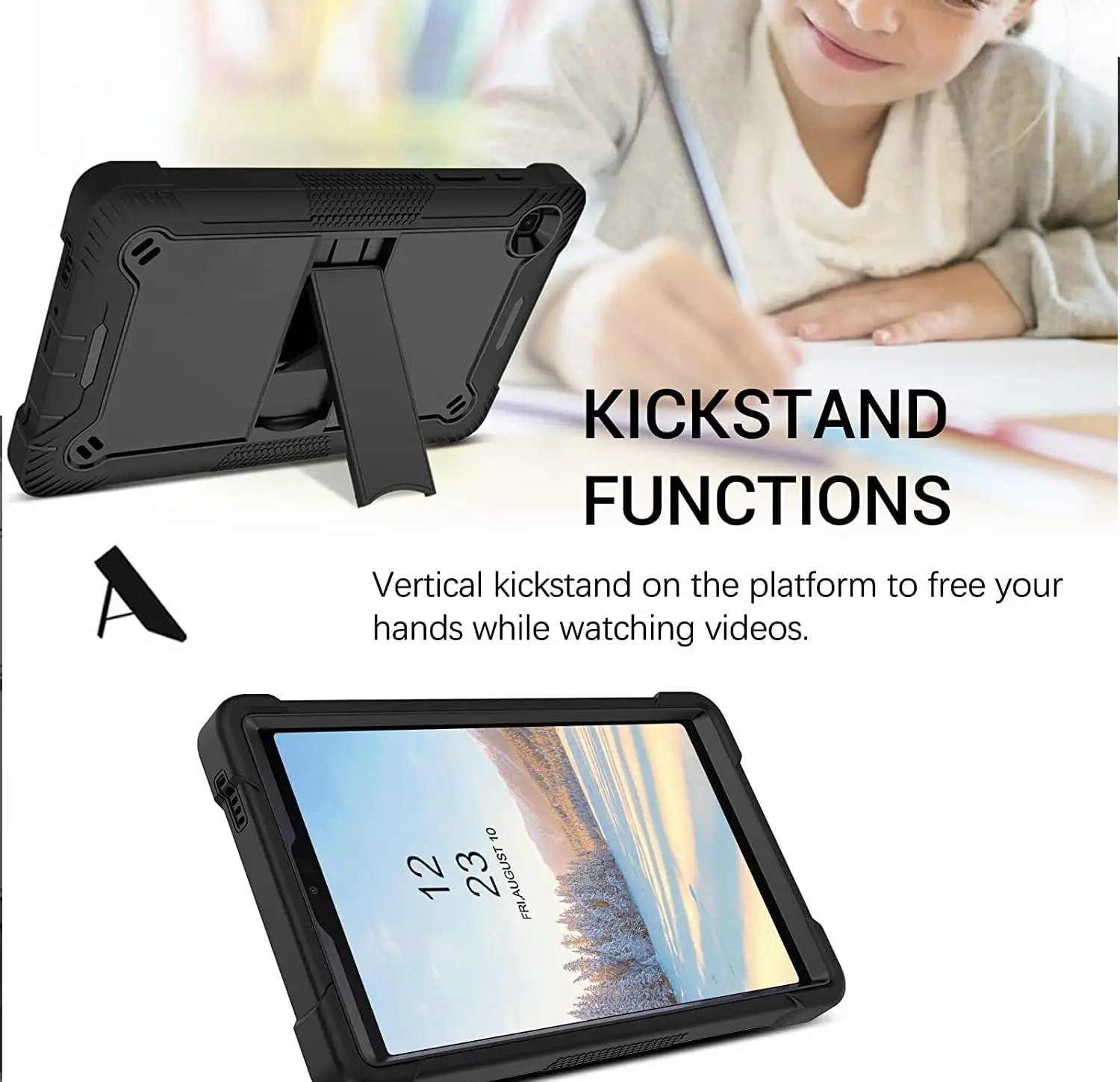 For T-Mobile REVVL Tab 5G Tablet 10.36 Inch 2023,Cute Kids Kawaii Cover 3d Cartoon Handle Stand Soft Silicone Shockproof Lightweight Rugged Eva Foam Case - View #7