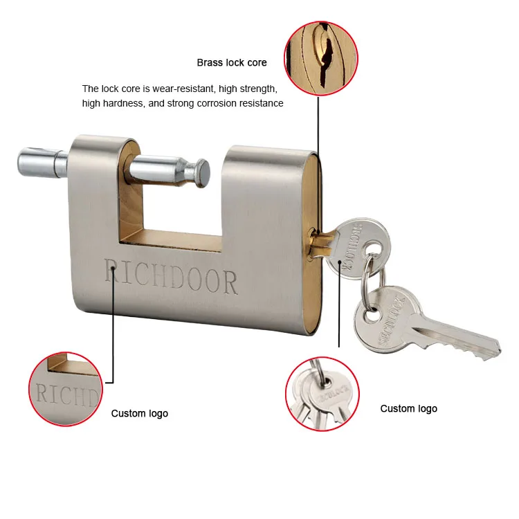 High Security Heavy Duty Padlock Stainless Steel Armoured Iron Body Arc Type Full Wrapped