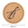 Sous-verre en liège - violon (diamètre 10, épaisseur 0,5 cm)