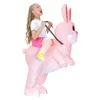 Riding rabbit little child