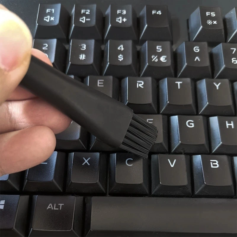 Small Portable Nylon Anti Static Brushes Electronics Computer Keyboard  Laptop Cleaning Brush Kit (Black, Set of 8)