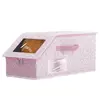 Caja para guardar sombreros con estampado de hormigas rosa